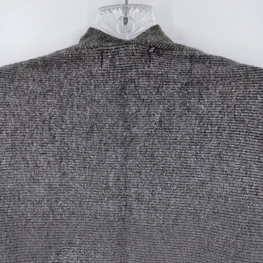 SEEK THE LABEL Sz XS Gray Ribbed Tie Front Half Sleeve Cardigan Fall Cozy Modern - Picture 9 of 15